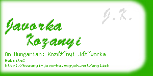 javorka kozanyi business card
